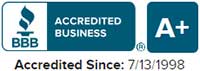 BBB | Accredited Business | A+| Accredited since:7/13/1998